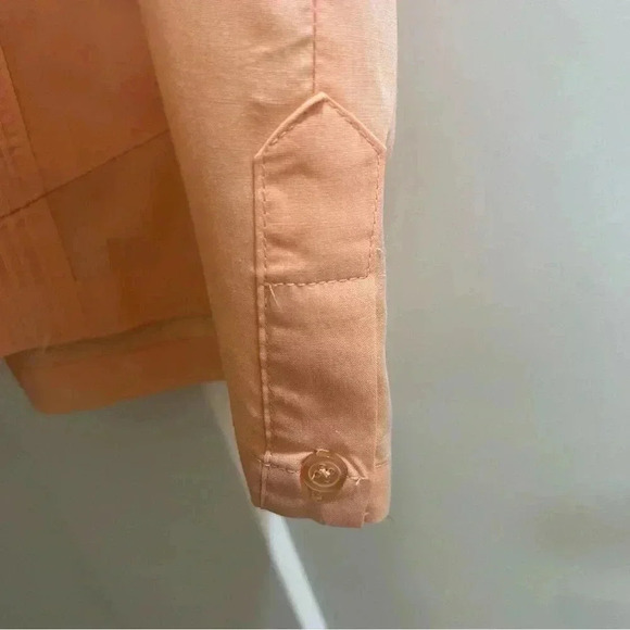 TropiCool Men's Pale Peach Embroidered 4 Pocket Guayabera Shirt Size 2XL - Picture 7 of 9
